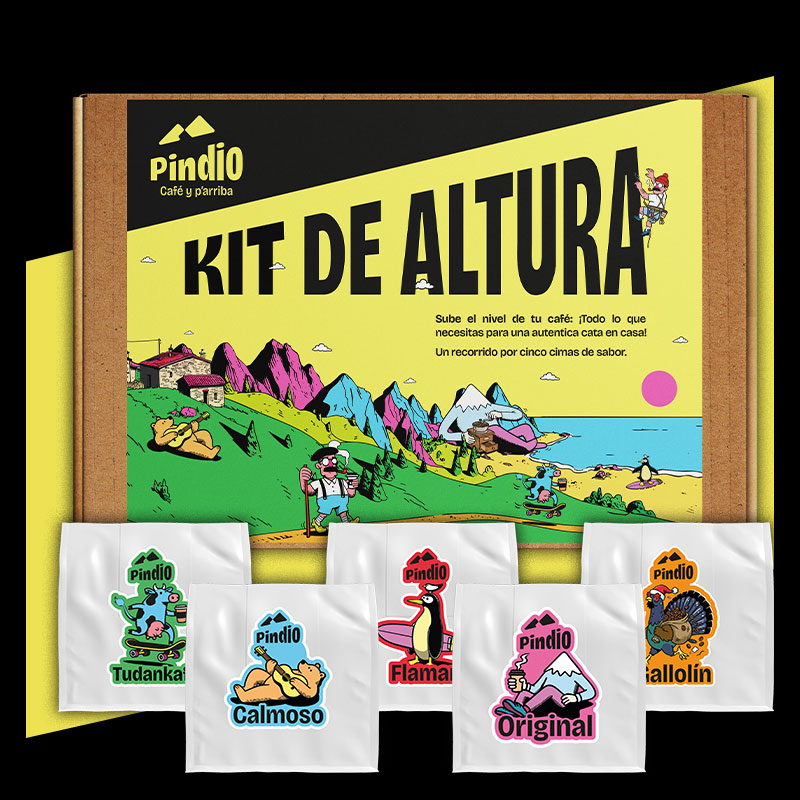 Presentación de los cafés de especialidad del Kit de altura Pindio de venta online